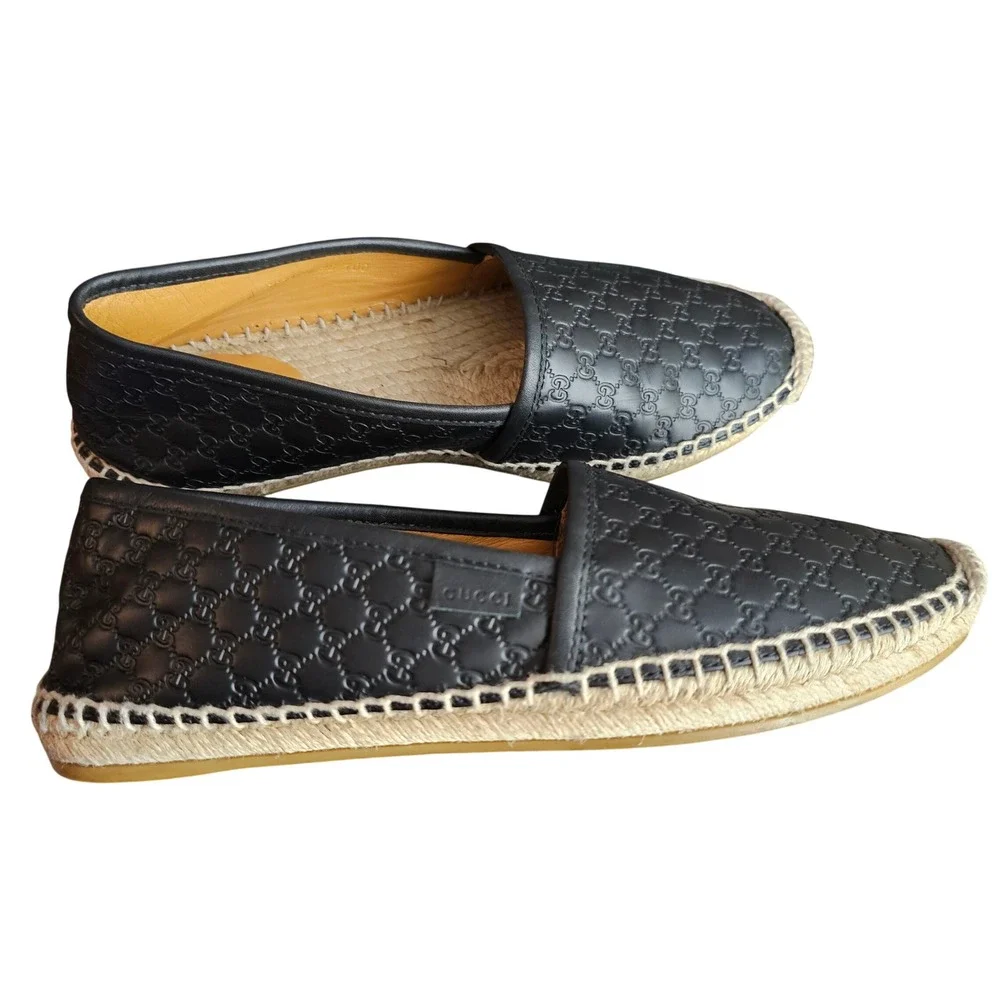Gucci Microguccissima Signature Espadrilles Size 36 US 6 Color Black